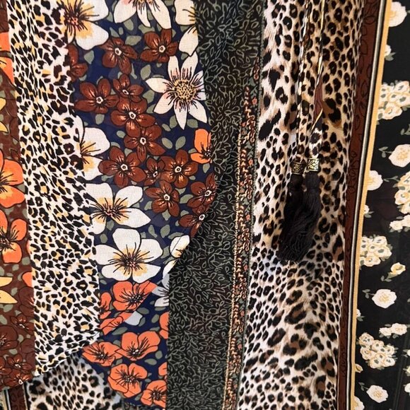 Cheetah and Floral faux wrap skirt - Picture 2 of 7